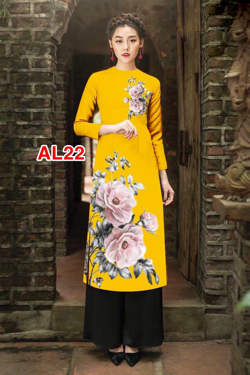 Set áo dài cách tân hoa hồng cao cấp AL22